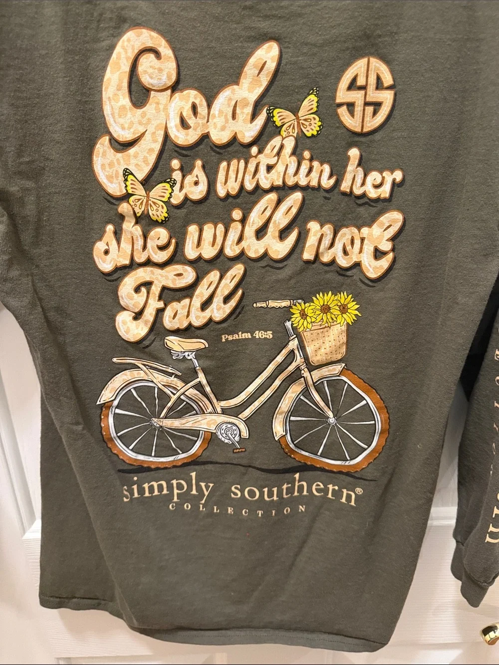 Simply Southern Navy Long-Sleeve Tee with Pink Logo